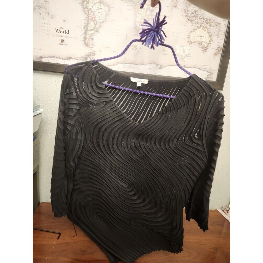 Osstinee Black Top Peek A Boo Mesh‎ STRETCH SIZE 14